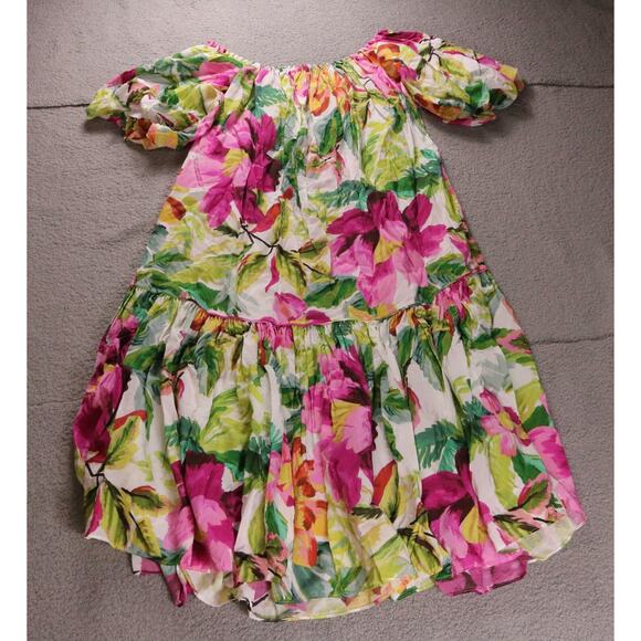 FARM Rio Dress Womens Small Floral Print Painted Flowers Off The Shoulder Maxi - Picture 4 of 10